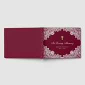 ヴィンテージレッドフローラレース記念葬儀写真 ゲストブック (全面)