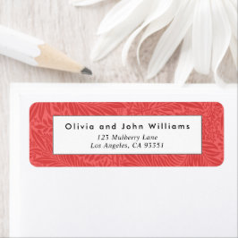 ヴィンテージレッドフローラ植物学差出人住所ラベル ラベル