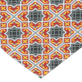 ヴィンテージレッドブラックイエローバルセロナタイル幾何学模様 ショートテーブルランナー (コーナー)