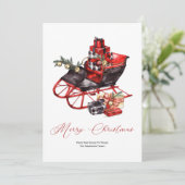 ヴィンテージレッドブラッククリスマスそりパッケージ シーズンカード (スタンド正面)