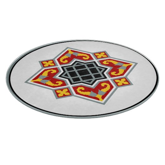 ヴィンテージレッドブラックバルセロナタイル幾何学的アート カッティングボード (角)