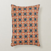 ヴィンテージレッドブラックバルセロナタイル幾何学的グラフィック アクセントクッション (正面(垂直))