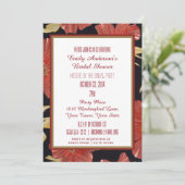 ヴィンテージレッドブラックフローラブライダルシャワー 招待状 (スタンド正面)