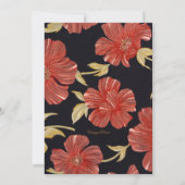 ヴィンテージレッドブラックフローラブライダルシャワー 招待状 (裏面)