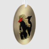 ヴィンテージレッドブラックマゼランの木ペッカークリスマス オーナメント (正面)