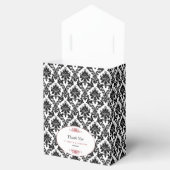 ヴィンテージレッドブラック&ホワイトダマスクウェディング フェイバーボックス (オープン)