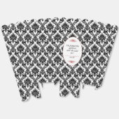 ヴィンテージレッドブラック&ホワイトダマスクウェディング フェイバーボックス (見開き)