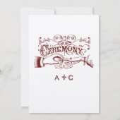 ヴィンテージレッドブルガンディワインタイポグラフィ招待状 招待状 (裏面)