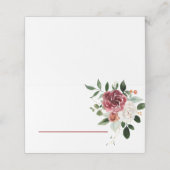 ヴィンテージレッドブルグンディホワイトローゼスバラフローラプラック プレイスカード (外部開封)