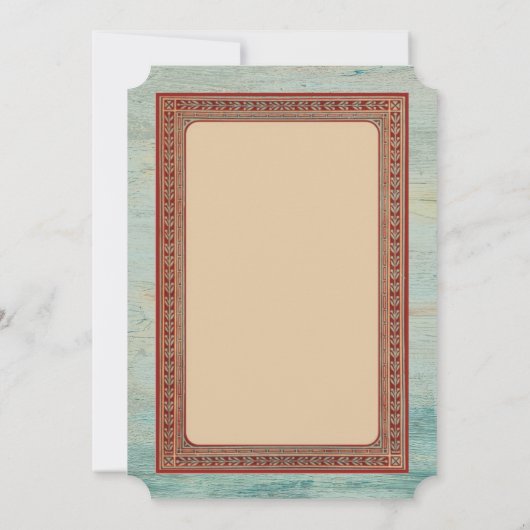 ヴィンテージレッドブルー誕生日パーティーへの招待 招待状 (裏面)