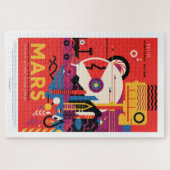 ヴィンテージレッドプラネット火星宇宙旅行ポスター ジグソーパズル (横)