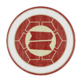 ヴィンテージレッドベージュジャパン服部家門オリエンタル カッティングボード (正面)