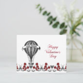 ヴィンテージレッドホットエアバルーンバレンタイン シーズンポストカード (スタンド正面)