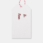 ヴィンテージレッドホリデー金ゴールドスノーフレーク ギフトタグ (裏面)