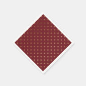 ヴィンテージレッドホリデー金ゴールドスノーフレーク スタンダードカクテルナプキン (角)