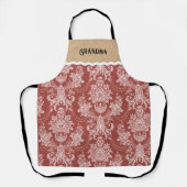 ヴィンテージレッドホワイトトイレクリエレガントスマス エプロン (正面)