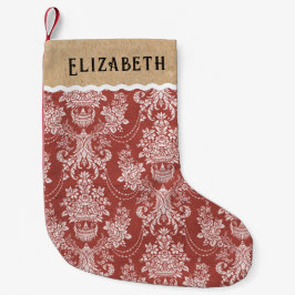 ヴィンテージレッドホワイトトイレクリスマス スモールクリスマスストッキング