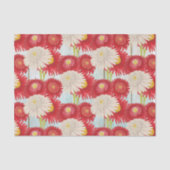 ヴィンテージレッドホワイトピレタムデイジースカイブルーフェンス 薄葉紙 (正面)