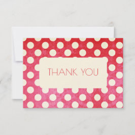 ヴィンテージレッドホワイト水玉模様誕生日 サンキューカード