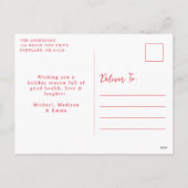 ヴィンテージレッドボウメリークリスマスフォト シーズンポストカード (裏面)