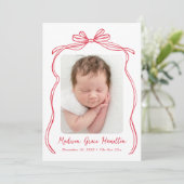 ヴィンテージレッドボウ2フォト誕生 案内状 (スタンド正面)