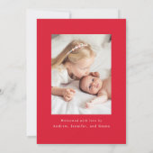 ヴィンテージレッドボウ2フォト誕生 案内状 (裏面)