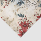 ヴィンテージレッドポインセチアのクリスマスの切り離 薄葉紙 (詳細)