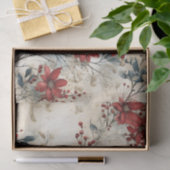 ヴィンテージレッドポインセチアのクリスマスの切り離 薄葉紙 (ギフト)