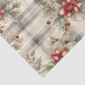 ヴィンテージレッドポインセチアタータンチェック、デコページ 薄葉紙 (詳細)