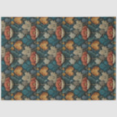 ヴィンテージレッドポピーとジェイドウィリアムインスパイアモリス 薄葉紙 (正面)