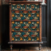 ヴィンテージレッドポピーとジェイドウィリアムインスパイアモリス 薄葉紙