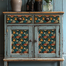 ヴィンテージレッドポピーとジェイドウィリアムインスパイアモリス 薄葉紙