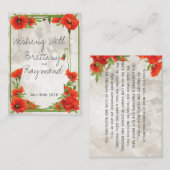 ヴィンテージレッドポピーの願い事カード挿入 エンクロージャーカード (正面/裏面)