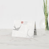 ヴィンテージレッドポピースケッチ+ビクトリアンタイポグラフィ サンキューカード (裏面)