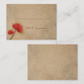 ヴィンテージレッドポピーズパーチメントルック プレイスカード (正面/裏面)