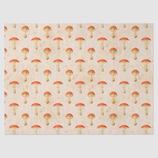ヴィンテージレッドマッシュルームの切り離し 薄葉紙 (正面)