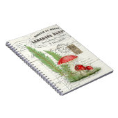 ヴィンテージレッドマッシュルームフェーンスパイラルジャーナルノートブック ノートブック (右側)