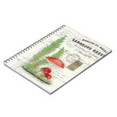 ヴィンテージレッドマッシュルームフェーンスパイラルジャーナルノートブック ノートブック (左側)