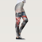 ヴィンテージレッドマッスルカーと銀ストライプ色 レギンス (右)