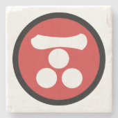 ヴィンテージレッドモリジャパン武家文東洋美術 ストーンコースター (正面)