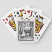 ヴィンテージレッドライディングフードとオオカミの森のフレームBic トランプ (裏面)