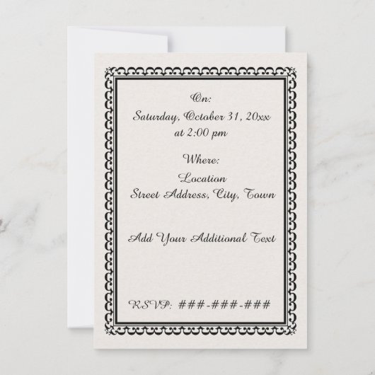 ヴィンテージレッドライディングフードウルフバースデーパーティー 招待状 (裏面)