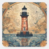 ヴィンテージレッドライトハウス スクエアシール (正面)
