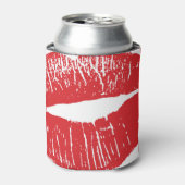 ヴィンテージレッドリッププリントイラストレーション 缶クーラー (缶正面)
