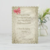 ヴィンテージレッドリボン古いスタイルクリスマス シーズンカード (スタンド正面)