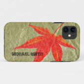 ヴィンテージレッドリーフオンレザー Case-Mate iPhoneケース (裏面(横))