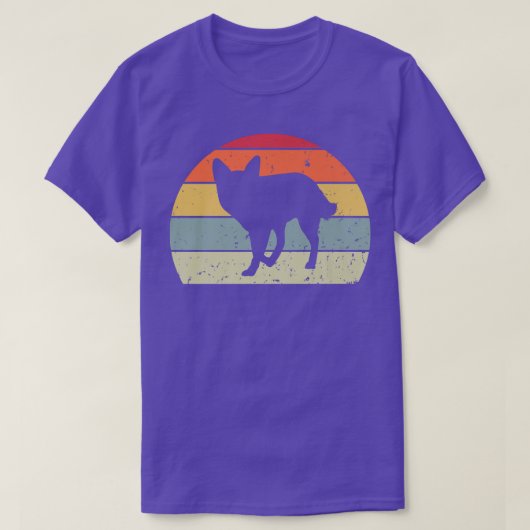 ヴィンテージレッドレトロレッドのシルエット動物愛用 Tシャツ (デザイン正面)