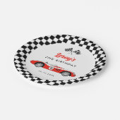 ヴィンテージレッドレースカーボーイ2nd誕生日パーティー ペーパープレート (アングル)