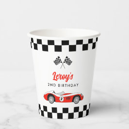 ヴィンテージレッドレースカーボーイ2nd誕生日パーティー 紙コップ
