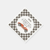 ヴィンテージレッドレースカー赤ちゃんシャワー スタンダードカクテルナプキン (角)